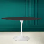 Table Tulipe Eero Saarine H 73 Ovale en Céramique Douce Noir Made in Italy - Ecarlate Viadurini