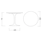 Table Tulipe Eero Saarine H 74 Rond en Marbre Alpi Vert Made in Italy - Ecarlate Viadurini