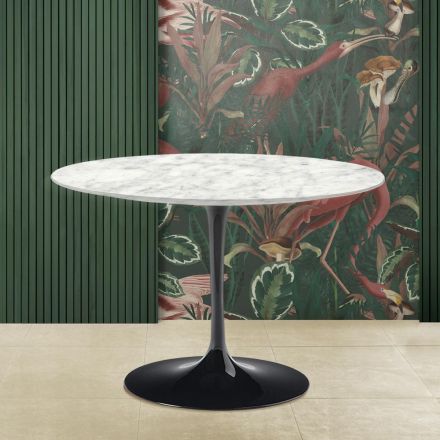 Table tulipe Eero Saarinen H 73 avec plateau en marbre de Carrare Made in Italy - Scarlet Viadurini