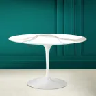 Table Tulipe Eero Saarinen H 73 en Calacatta Michelangelo Made in Italy - Scarlet Viadurini