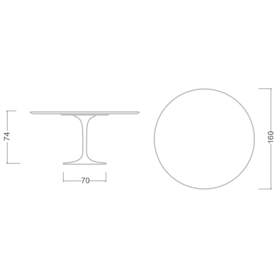 Table Tulipe Eero Saarinen H 73 en Calacatta Michelangelo Made in Italy - Ecarlate Viadurini