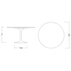 Table Tulipe Eero Saarinen H 73 en Calacatta Michelangelo Made in Italy - Scarlet Viadurini