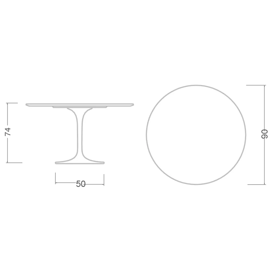 Table Tulipe Eero Saarinen H 73 en Calacatta Michelangelo Made in Italy - Scarlet Viadurini
