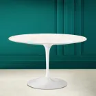 Table Tulipe Eero Saarinen H 73 en céramique Diamond Cream Made in Italy - Scarlet Viadurini