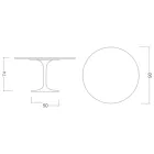 Table Tulipe Eero Saarinen H 73 en céramique Entzo Made in Italy - Scarlet Viadurini