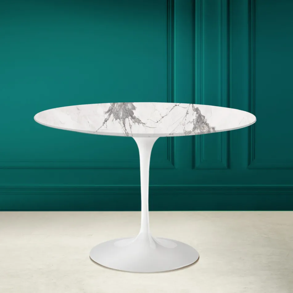 Table Tulipe Eero Saarinen H 73 en Céramique Invisible Select Made in Italy - Ecarlate Viadurini
