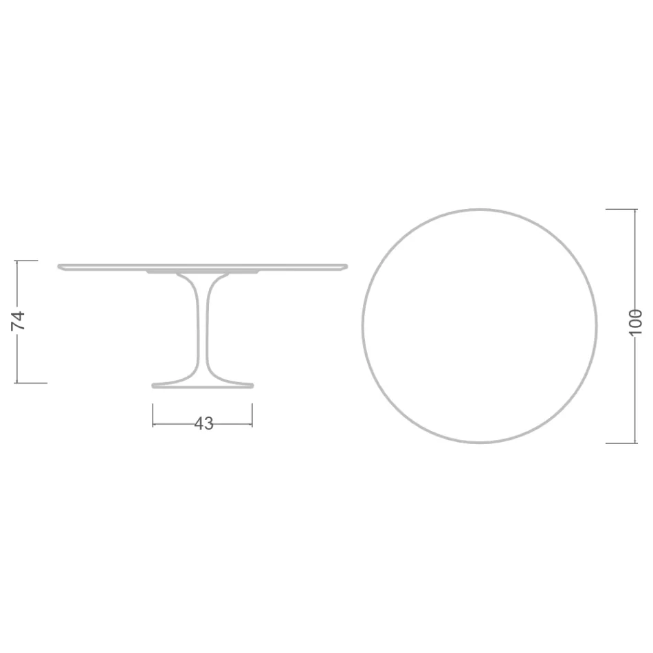 Table Tulipe Eero Saarinen H 73 en Céramique Invisible Select Made in Italy - Ecarlate Viadurini