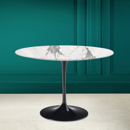 Table tulipe Eero Saarinen H 73 en céramique Invisible Select Made in Italy - Scarlet Viadurini