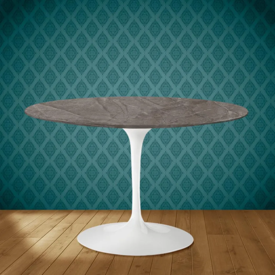 Table Tulipe Eero Saarinen H 73 en céramique Kira Made in Italy - Ecarlate Viadurini