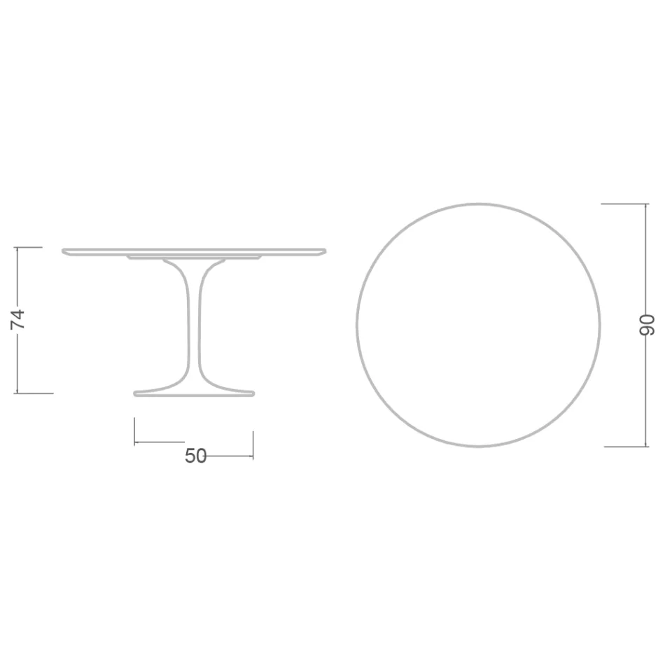 Table Tulipe Eero Saarinen H 73 en céramique Kira Made in Italy - Ecarlate Viadurini