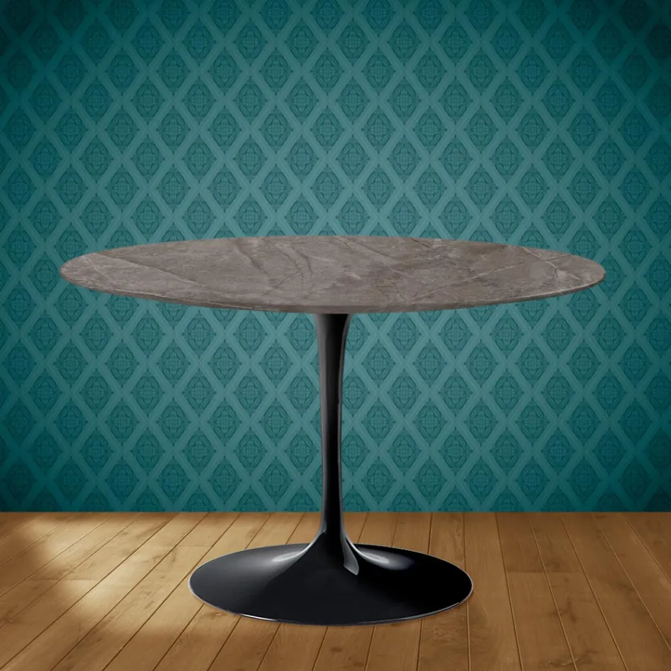 Table Tulipe Eero Saarinen H 73 en céramique Kira Made in Italy - Ecarlate Viadurini