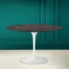 Table Tulipe Eero Saarinen H 73 en Céramique Noir Désirée Made in Italy - Ecarlate Viadurini