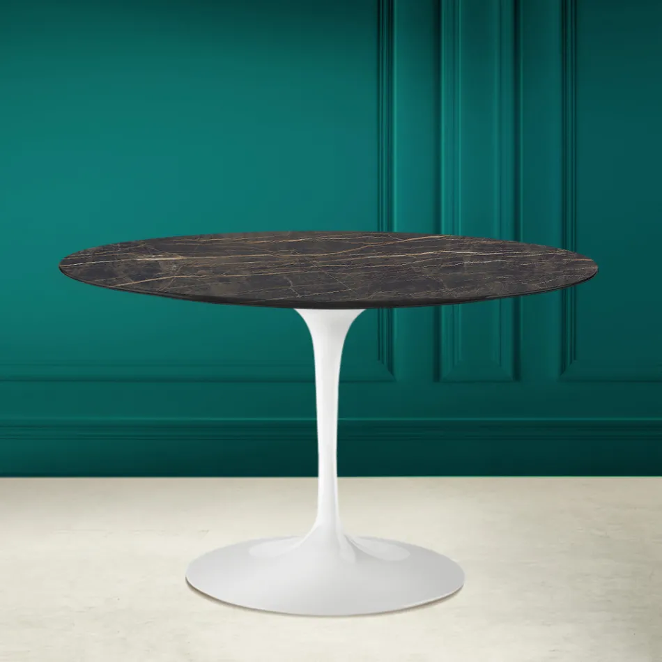Table Tulipe Eero Saarinen H 73 en Céramique Noir Désirée Made in Italy - Ecarlate Viadurini