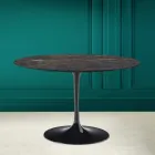 Table Tulipe Eero Saarinen H 73 en Céramique Noir Désirée Made in Italy - Ecarlate Viadurini
