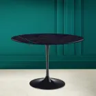 Table Tulipe Eero Saarinen H 73 en céramique Noir Laurent Made in Italy - Ecarlate Viadurini
