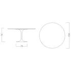 Table Tulipe Eero Saarinen H 73 en céramique Pietra Grey Made in Italy - Scarlet Viadurini