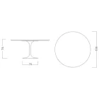 Table Tulipe Eero Saarinen H 73 en céramique Pietra Grey Made in Italy - Scarlet Viadurini