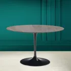 Table Tulipe Eero Saarinen H 73 en céramique Pietra Grey Made in Italy - Scarlet Viadurini