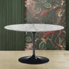 Table Tulipe Eero Saarinen H 73 en marbre Arabescato Made in Italy Viadurini