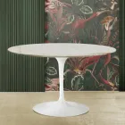 Table tulipe Eero Saarinen H 73 en marbre caracatta doré Made in Italy Viadurini