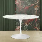 Table Tulipe Eero Saarinen H 73 en marbre de Carrare Made in Italy Viadurini