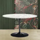 Table Tulipe Eero Saarinen H 73 en marbre de Carrare Made in Italy Viadurini