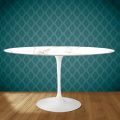 Table Tulipe Eero Saarinen H 74 Ovale en Céramique Entzo Made in Italy - Ecarlate