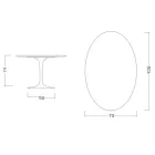 Table Tulipe Eero Saarinen H 73 Ovale en céramique Marquinia Made in Italy - Ecarlate Viadurini