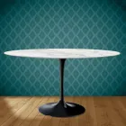 Table Tulipe Eero Saarinen H 73 Ovale en Céramique Morpheus Made in Italy - Ecarlate Viadurini