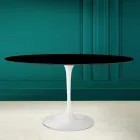 Table Tulipe Eero Saarinen H 73 Ovale en Céramique Noir Absolu Made in Italy - Ecarlate Viadurini