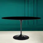 Table Tulipe Eero Saarinen H 73 Ovale en Céramique Noir Absolu Made in Italy - Ecarlate Viadurini