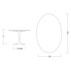 Table Tulipe Eero Saarinen H 73 Ovale en Céramique Noire Soft Made in Italy - Ecarlate Viadurini