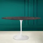Table Tulipe Eero Saarinen H 73 Ovale en Céramique Noir Désirée Made in Italy - Ecarlate Viadurini