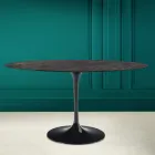 Table Tulipe Eero Saarinen H 73 Ovale en Céramique Noir Désirée Made in Italy - Ecarlate Viadurini
