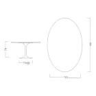 Table Tulipe Eero Saarinen H 73 Ovale en Céramique Noir Laurent Made in Italy - Ecarlate Viadurini