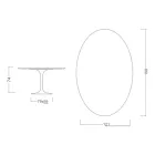 Table Tulipe Eero Saarinen H 73 Ovale en céramique Pietra Grey Made in Italy - Scarlet Viadurini