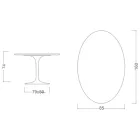 Table Tulipe Eero Saarinen H 73 Ovale en Céramique Rem Made in Italy - Ecarlate Viadurini