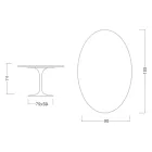 Table Tulipe Eero Saarinen H 73 Ovale en Céramique Rem Made in Italy - Ecarlate Viadurini