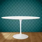 Table Tulipe Eero Saarinen H 73 Ovale en Céramique Rem Made in Italy - Ecarlate Viadurini