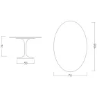 Table Tulipe Eero Saarinen H 73 Ovale en Céramique Rem Made in Italy - Ecarlate Viadurini