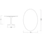 Table Tulipe Eero Saarinen H 73 Ovale en Céramique Rem Made in Italy - Ecarlate Viadurini