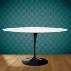 Table Tulipe Eero Saarinen H 73 Ovale en Céramique Rem Made in Italy - Ecarlate Viadurini