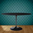 Table Tulipe Eero Saarinen H 73 Ovale en céramique Sirius Made in Italy - Ecarlate Viadurini
