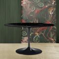 Eero Saarinen Table Tulipe H 74 Ovale en Marbre Noir Marquinia Made in Italy - Ecarlate