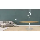 Table Tulipe Eero Saarinen H 73 Ovale en Chêne Naturel Made in Italy - Scarlet Viadurini