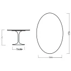 Table Tulipe Eero Saarinen H 73 Ovale en Chêne Naturel Made in Italy - Scarlet Viadurini