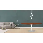 Table Tulipe Eero Saarinen H 73 Ovale en chêne teinté cerisier Made in Italy - Ecarlate Viadurini