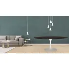 Table Tulipe Eero Saarinen H 73 Ovale en Chêne teinté Moka Made in Italy - Ecarlate Viadurini