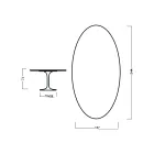 Table Tulipe Eero Saarinen H 73 Ovale en Chêne teinté Moka Made in Italy - Ecarlate Viadurini