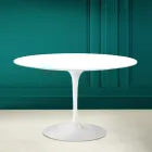 Table Tulipe Eero Saarinen H 73 Rond en Blanc Absolu Made in Italy - Scarlet Viadurini